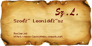 Szoó Leonidász névjegykártya